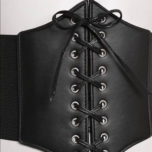 Corset button up lace up belt